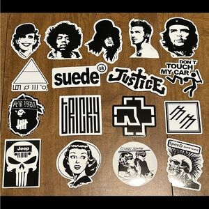 Assorted Black and White Stickers